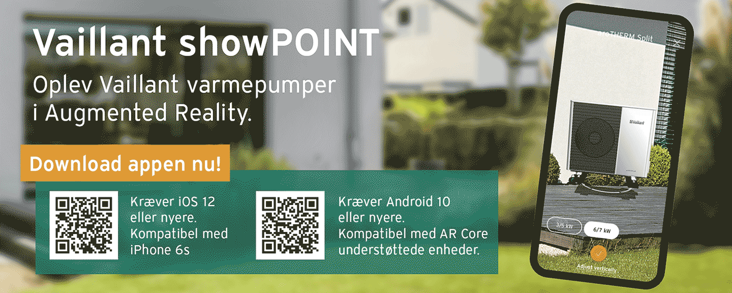 vaillant varmepumpe tilbud show point augmented reality